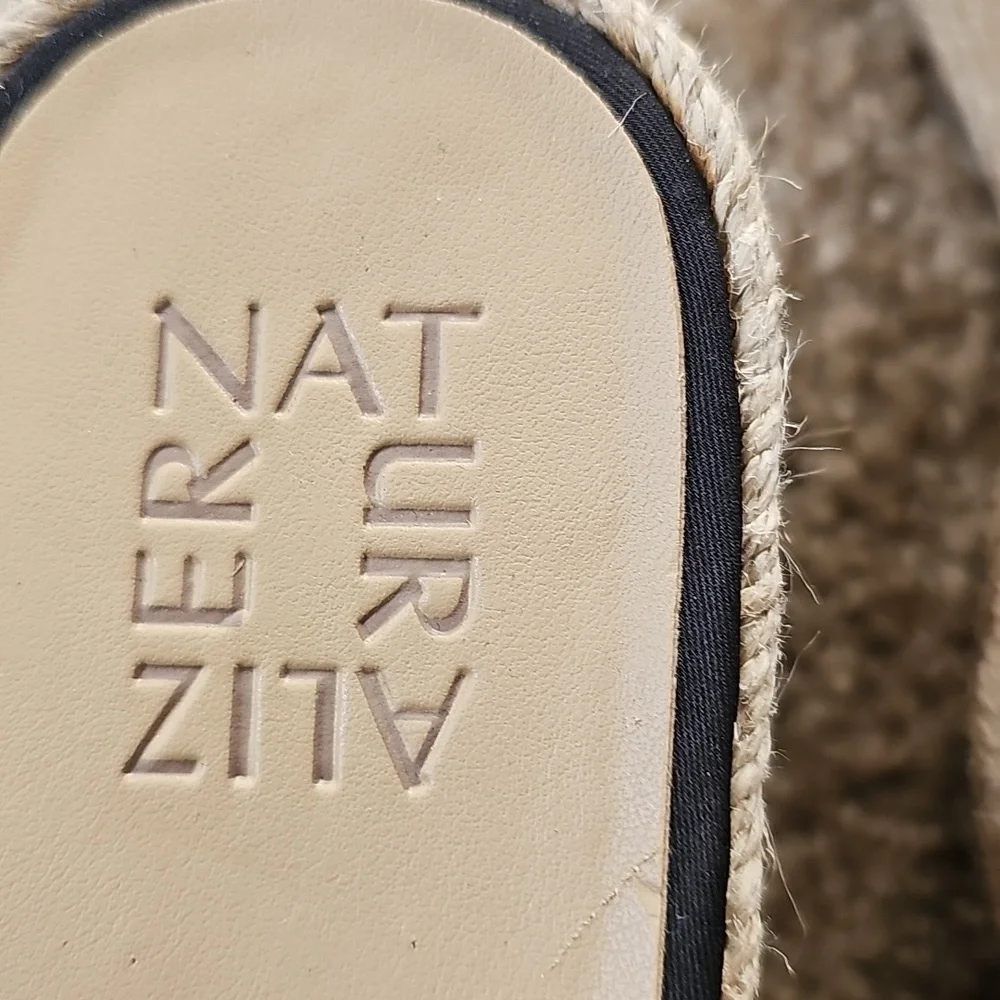 Naturalizer‎ Odina Leather Espadrille Wedge ~ Black ~ NEW